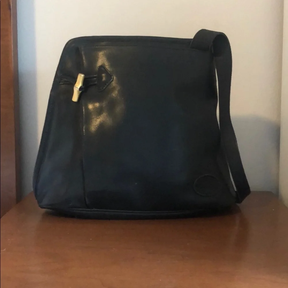 Black Longchamp 90’s Vintage Leather Bag - Picture 2 of 8